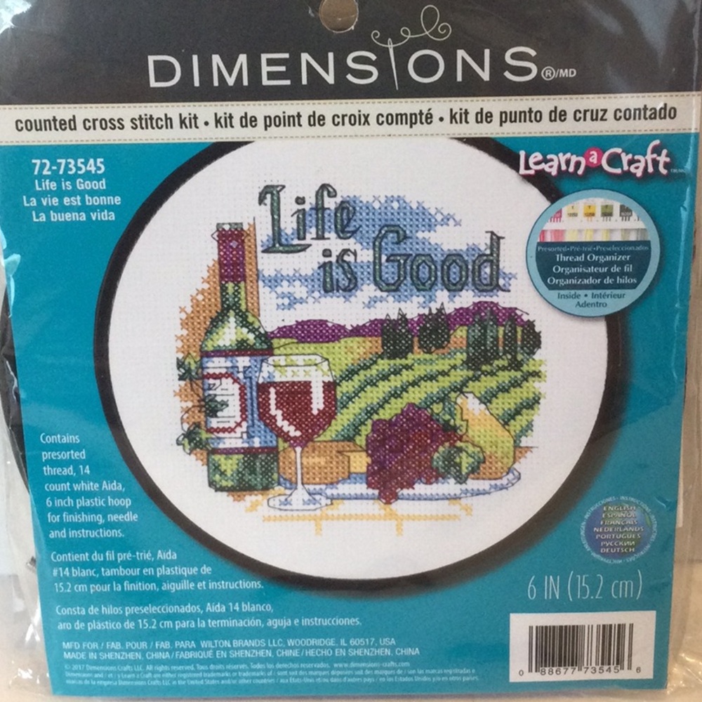 NIB “Life is Good” by Dimentios cross stitch kit